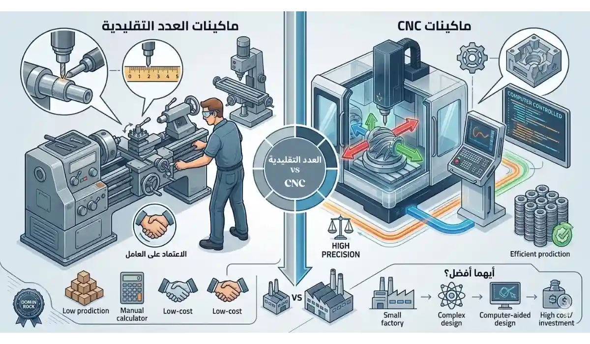 مقارنة بين ماكينات العدد التقليدية وماكينات CNC