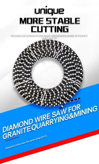 D11.5 mm Concrete Cutting Rubber and Spring Diamond Wire Saw for Stone Quarry Cutting