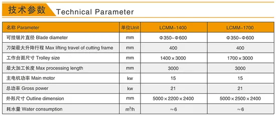 3 Axis Lcmm-1700 Linear Granite Marble Cutting Machine