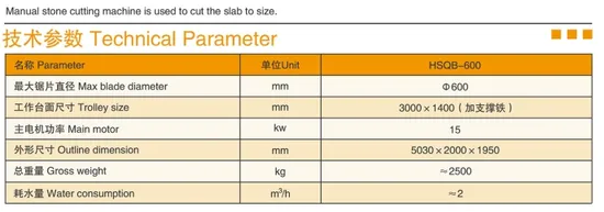 Marble Granite Edge Cutting Manual Stone Cutting Machine