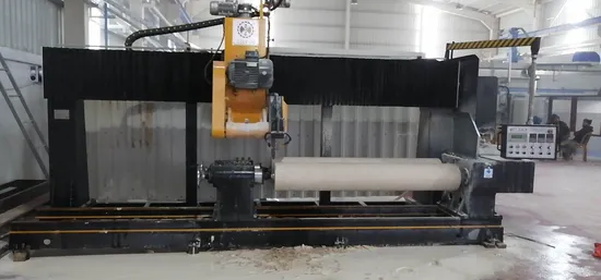 Two PCS Solid Pillar Cutting Machine for Processing Column Cap&Base Roadblock
