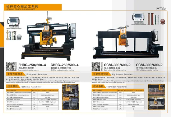 Four PCS Baluster Cutting Machine Processing Pillar&Column Base Caps&Roadblock Fhrc-250/500-4CH RC-250/500-4
