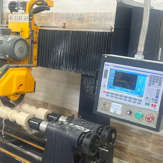 Professional Double Baluster Cutter Two Piece Stone Column Cutting Machine