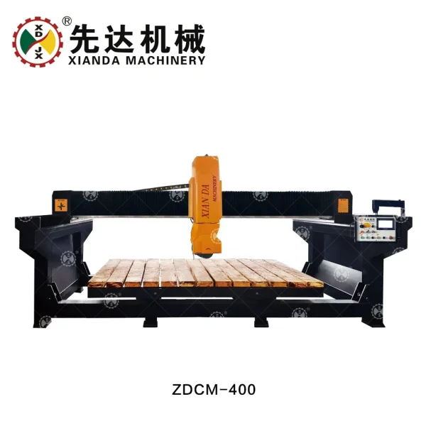 Zdcm-400 Xianda Automatic Mono Bridge Saw Machine with Siemens PLC for Slab Edge Cutting and Chamfering