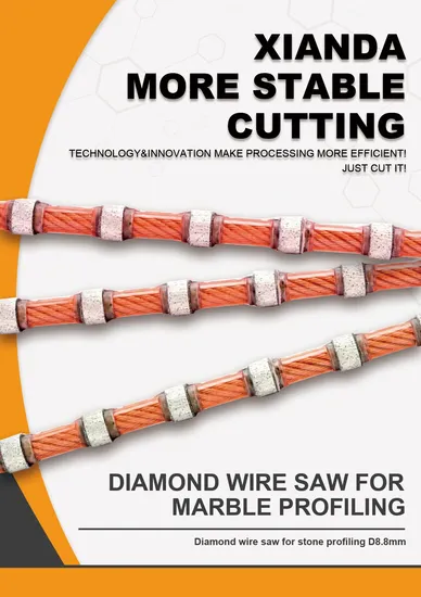 8.8mm Stone Profiling Diamond Wire Saw High Plastic