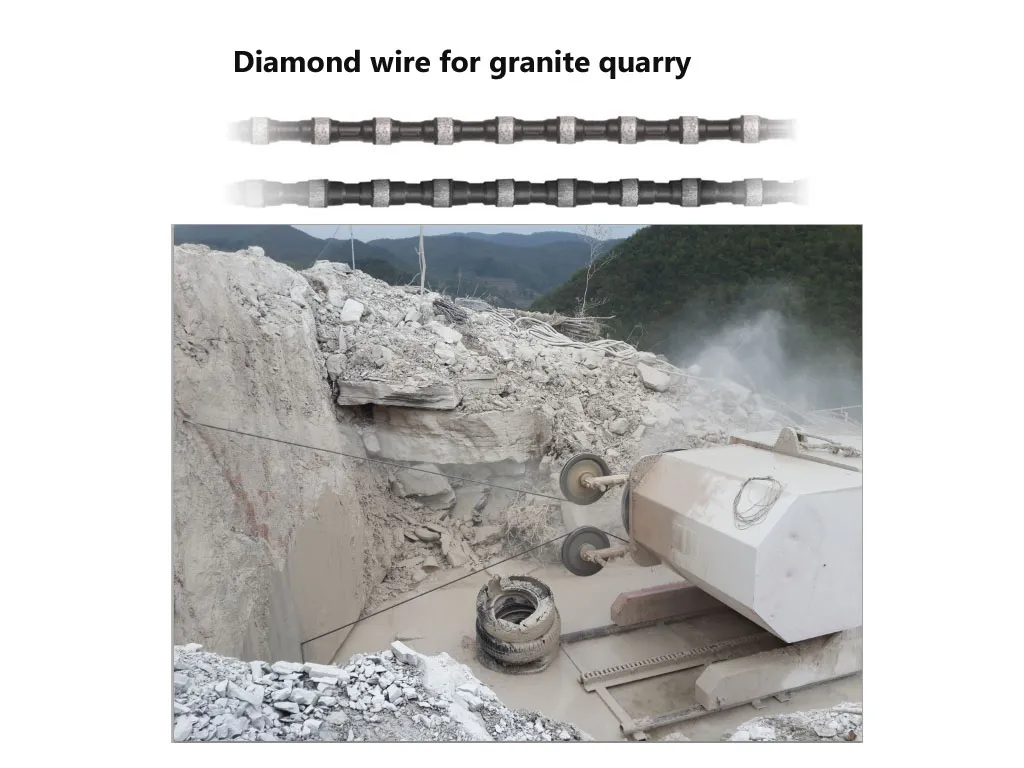 11.5mm Rubber Spring Rope Cutting Wire Saw Machine Diamond Wire Rope for Granite