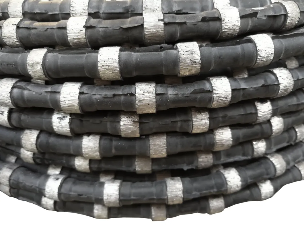11.5mm Rubber Spring Rope Cutting Wire Saw Machine Diamond Wire Rope for Granite