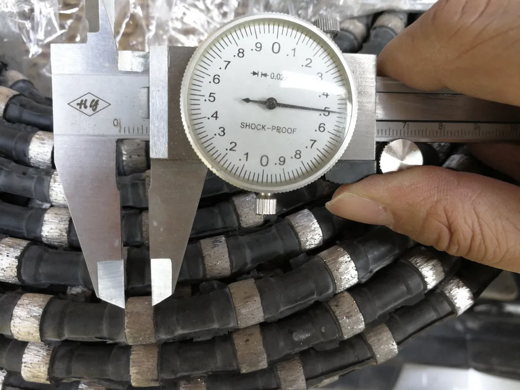 11.5mm Rubber Spring Rope Cutting Wire Saw Machine Diamond Wire Rope for Granite