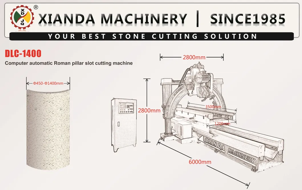 Automatic Roman Pillar Slot Stone Cutting Processing Machine