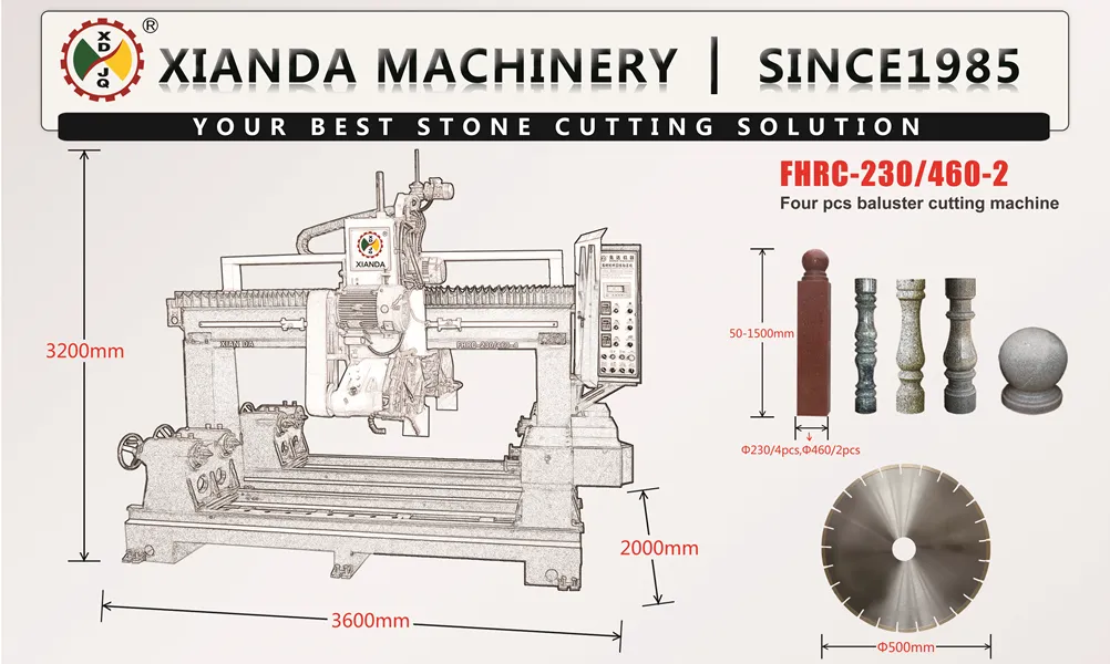 Four PCS Baluster Cutting Machine Processing Pillar&Column Base Caps&Roadblock