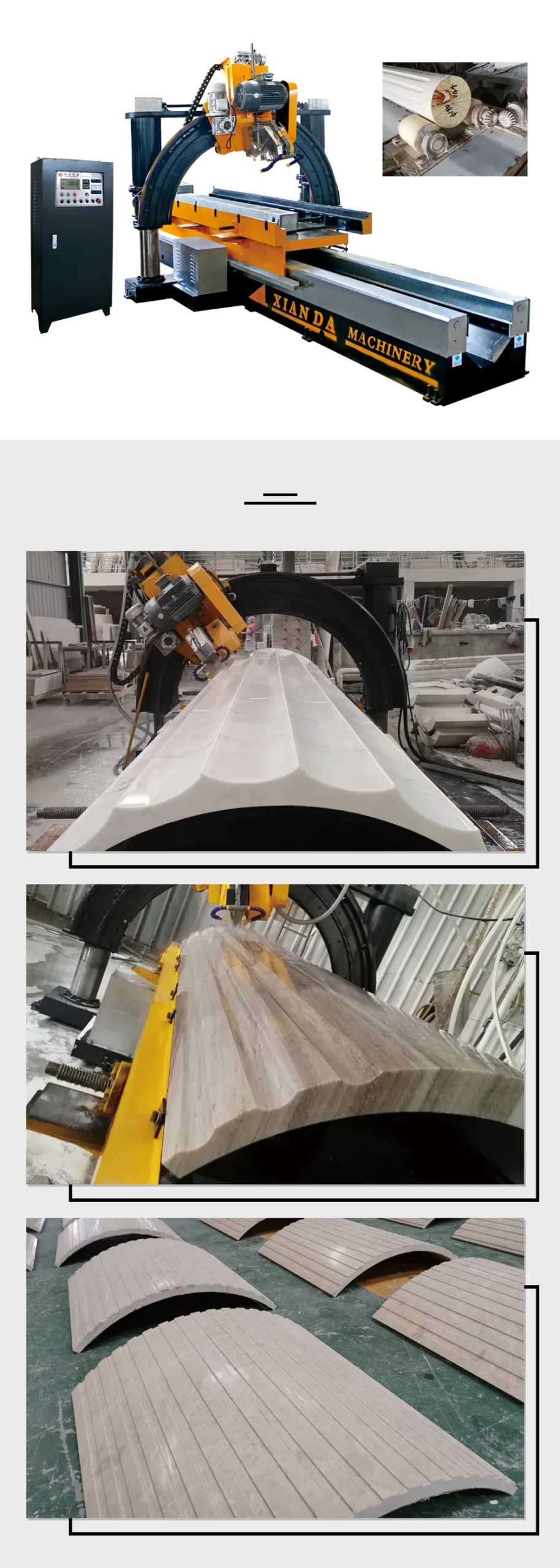 Xianda Machinery Automatic Roman Pillar Slot Cutting Machine Stone Cutting Machine