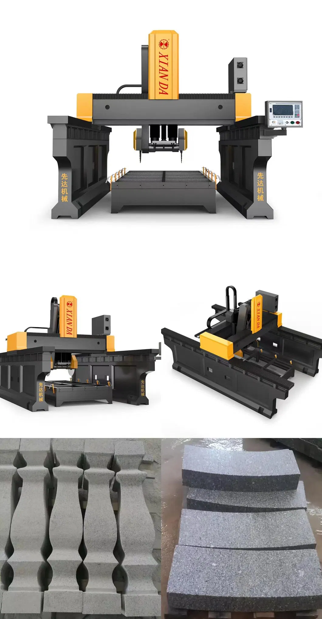 Xianda Machinery Dual Beam Bridge Type Cutting and Milling Machine Stone Factory