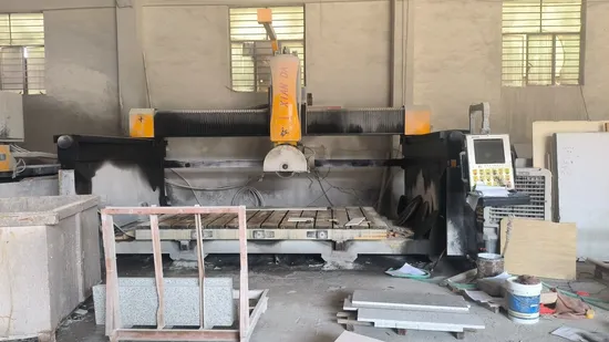 5 Axis CNC Bridge Cutting Machine with Camera Italian System for Countertop Kitchen Table Processing Granite and Marble Quartz Stone Cutting