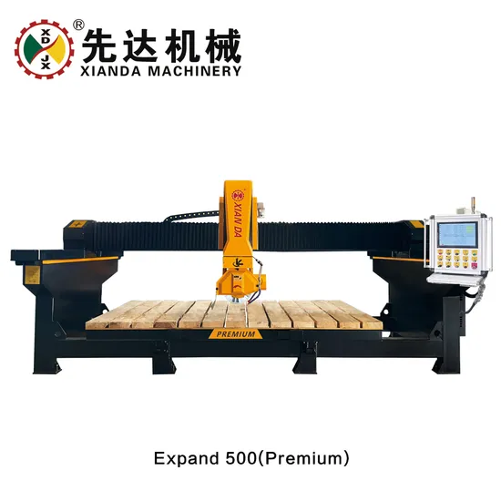 Premium 4+1 Axis CNC Bridge Stone Cutting Machine, Cutting Head Chamfer Roating 0-60 Degree with, Countertop Milling Function & Xianda