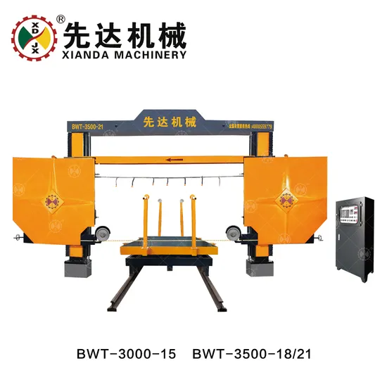 Large-Scale Stone Processing Machinery, Trimming and Cutting Wire Saw Machine, 360° Rotating Table, Xianda Machinery