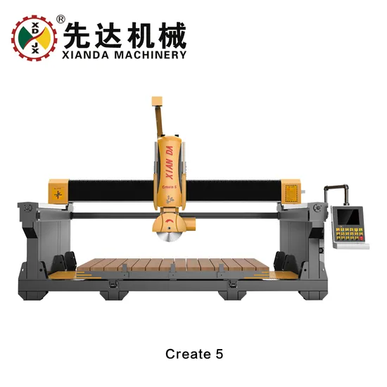 5 Axis Stone CNC Bridge Cutting Machine with Rotating Table for Granite Marble Carving Milling Drilling Machine/Create-450/China Xianda