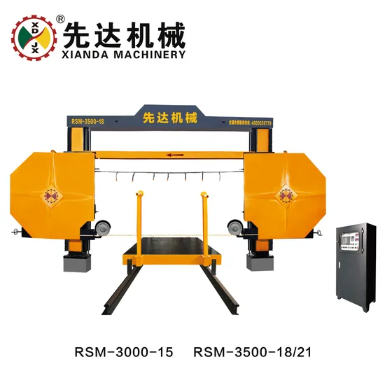 Xianda PLC Block Dividing Machine for Processing Marble Granite /Flat cutting function (optional) /Automatic sharding function(optional) /RSM-3000/3500-15/18/21
