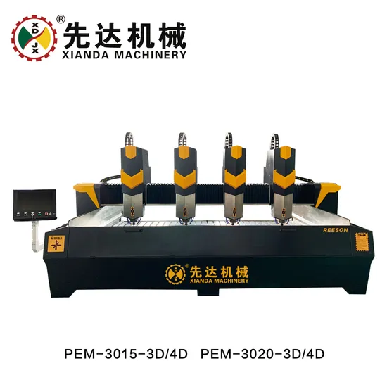 Xianda New Style /CNC Flat Stone Engraving Machine/3-Axis Linkage /Robot/Marble Granite Bluestone Jade Agate Copper Plate Aluminum Plate Engraving/