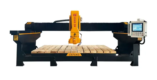 Premium 4 Axis CNC Bridge Stone Cutting Machine, Specially Designed for Marble, Cutting Head Chamfer Roating 0-60 Degree