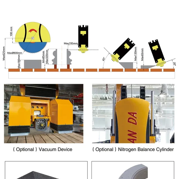 Xianda Machinery CNC Granite Marble Bridge Saw 5 Axis Stone Cutting Profiling Machine for Countertop
