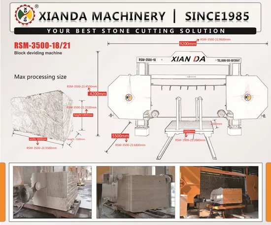 Xianda Diamond Wire Saw Machine Block Dividing Machine for Cutting Marble&Granite Slicing