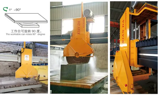 Xianda Middle Block Cutting Machine Rotating 0~90° Wkq-1200 for Cutting Thick Slabs and Paving Stone