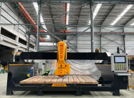 5 Axis Stone CNC Router Bridge Saw Machine with Rotating Table for Granite Marble Carving