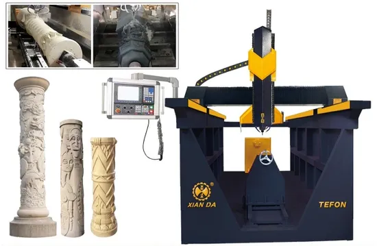 Xianda Double Row Four-Row Slider 4 Axis Column Carving Machine