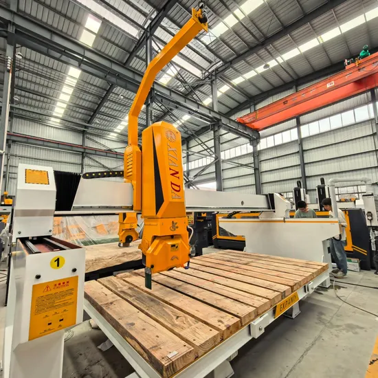 Automatic 4 Axis CNC Bridge Saw Machine 45 Degree Miter Cutting for Stone Slab Kitchen Countertop
