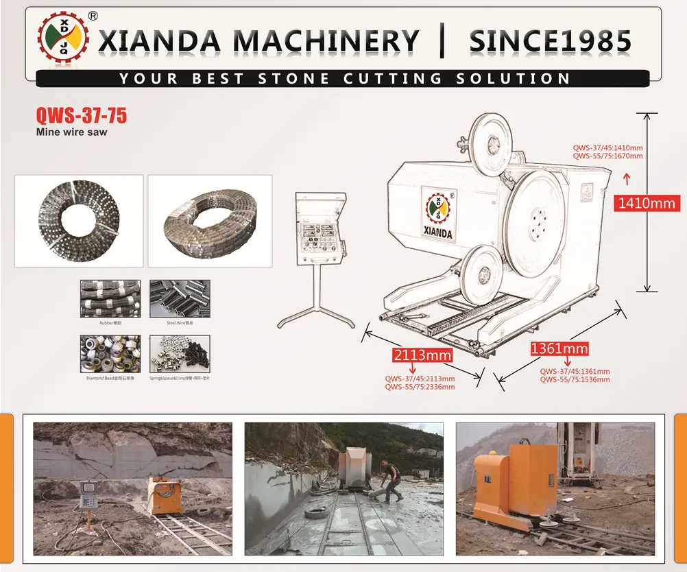 11.4/12.4mm Quarry Wire Machine/Diamond Wire Saw Machine with High Quality/High Efficiency/Reliable Quality/Good Performance/Stable Cutting for Stone Cutting