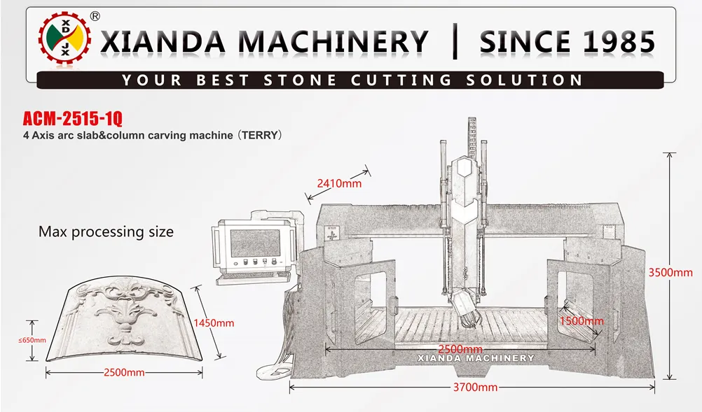 4 Axis Arc Slab&Column Carving Machine