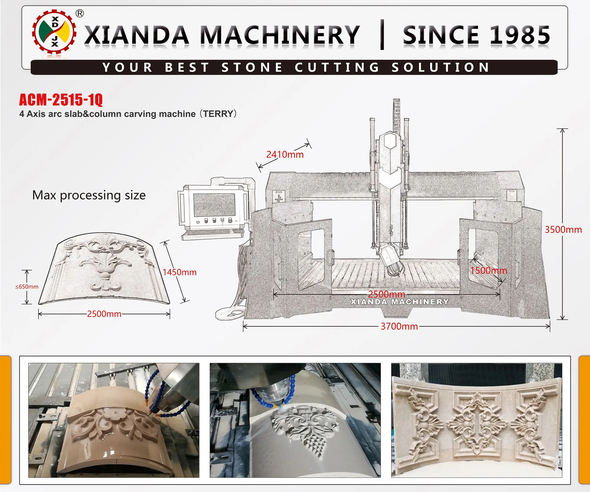 4 Axis Column Carving Machine Stone CNC Router for Stone Engraving and Carving Type Stone Engraving Machine