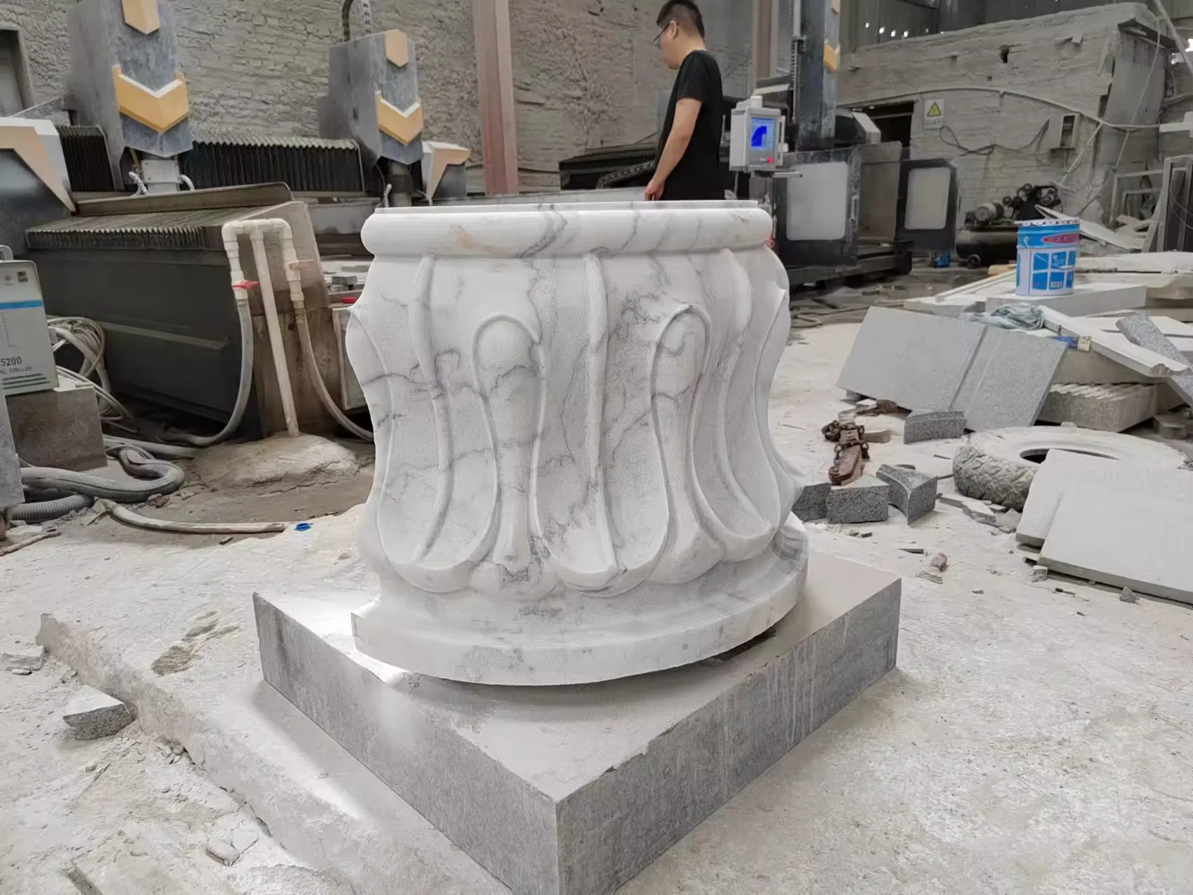 4 Axis Column Carving Machine Stone CNC Router for Stone Engraving and Carving Type Stone Engraving Machine