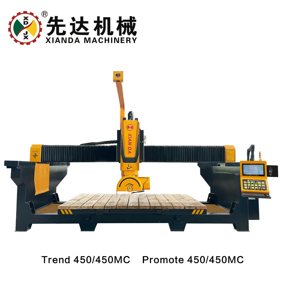 5 Axis CNC Bridge Saw - Smart Stone Cutter with Router Spindle