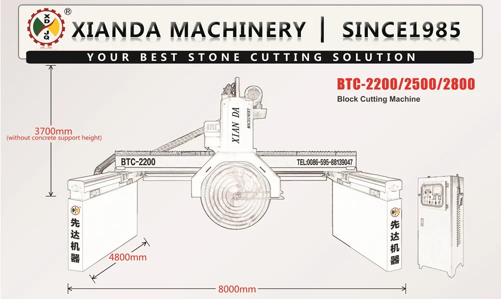 Block Cutting Bridge Machine for Processing Marble Granite