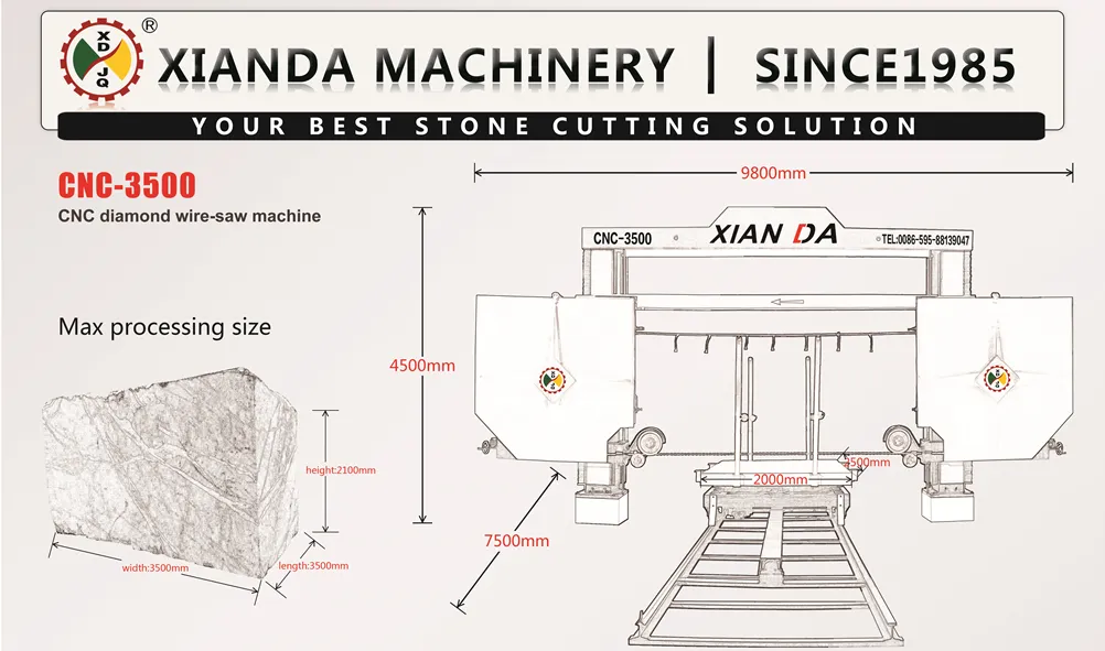 CNC Diamond Wire Saw Stone Letter Cutting Profiling Shaping Machine