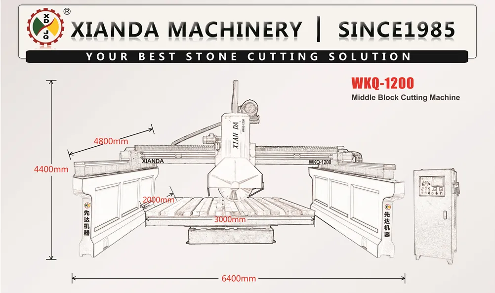 Middle Block Marble Granite Cutting Machine for Thick Slabs Paving Stones