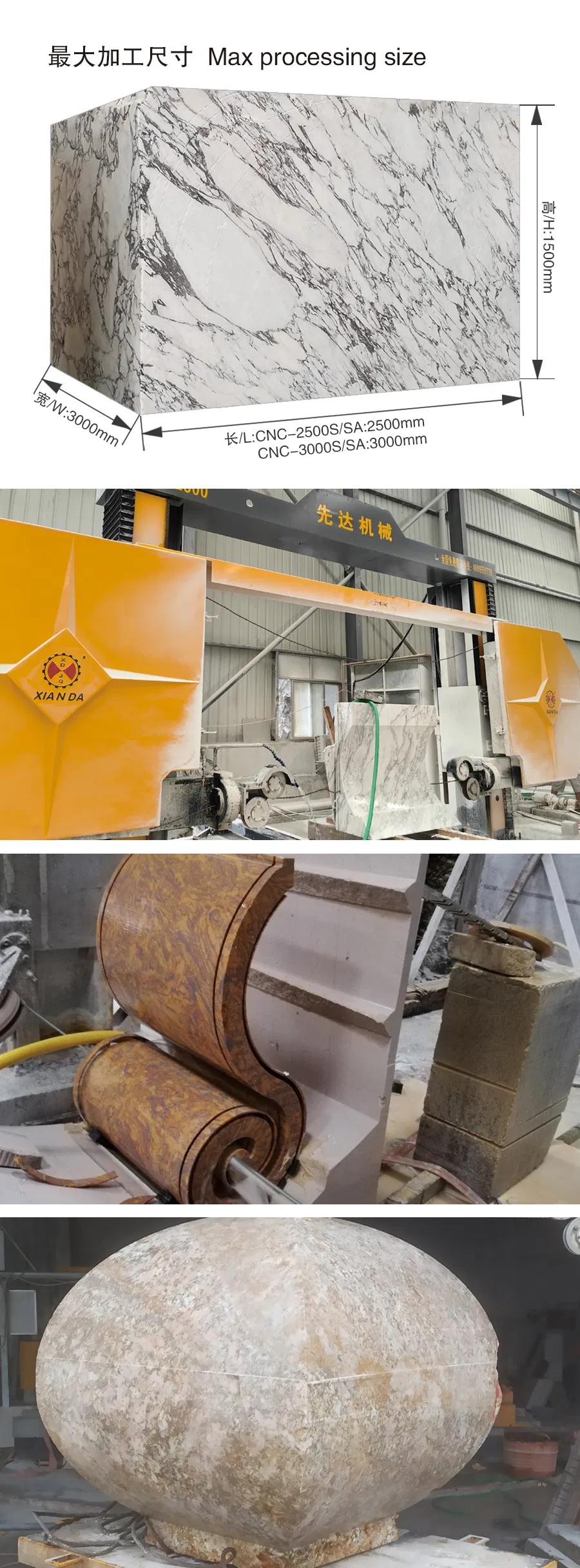 Professional CNC Diamond Wire Saw Machine (Table 360° Rotating) - Ideal for Marble &amp; Granite Cutting